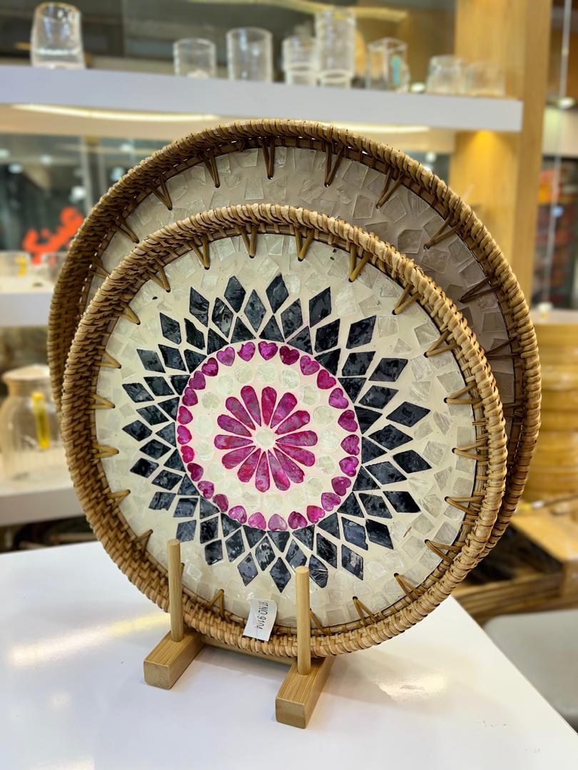 سینی راتان دو تیکه