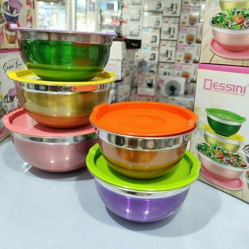 ست لگن استیل رنگی دسینی