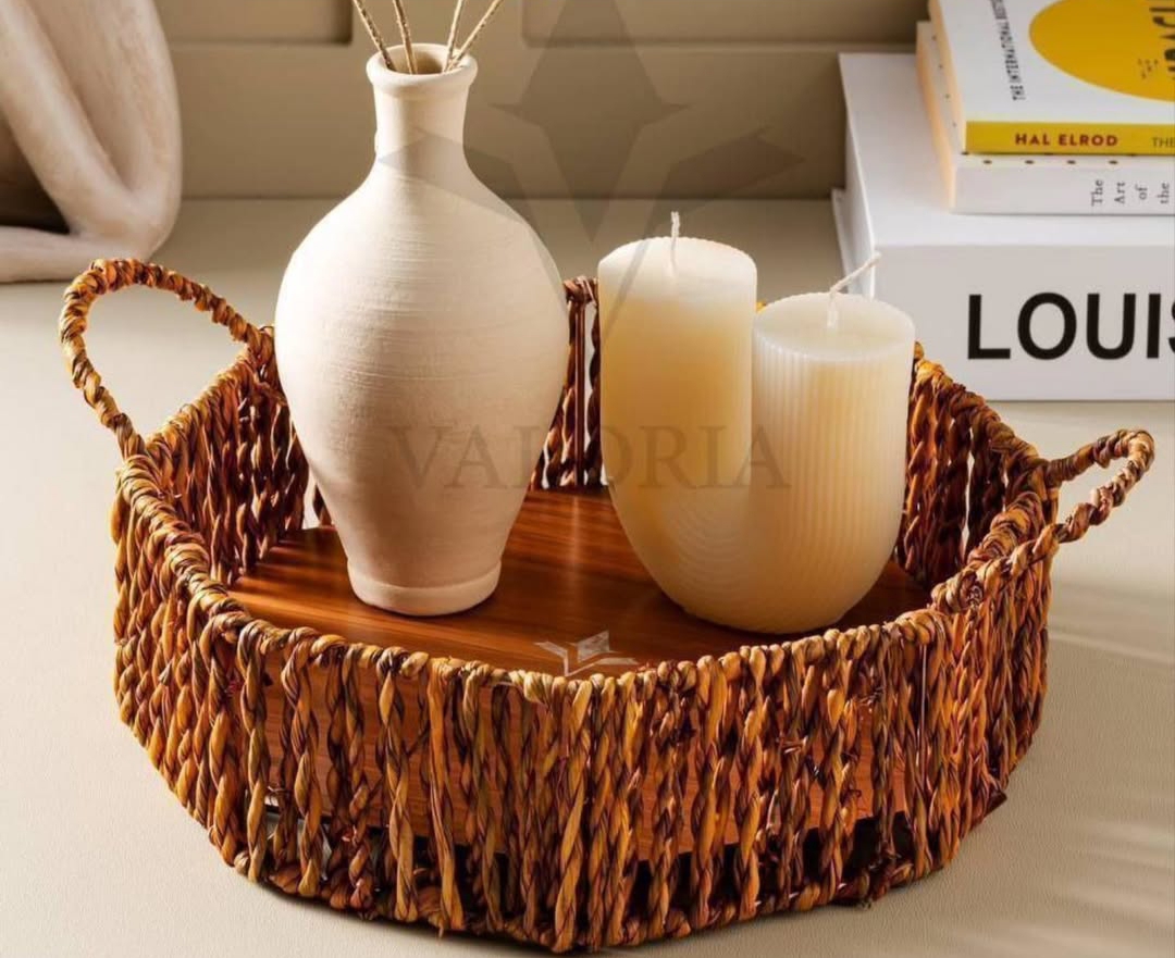 سبد حصیری دسته دار