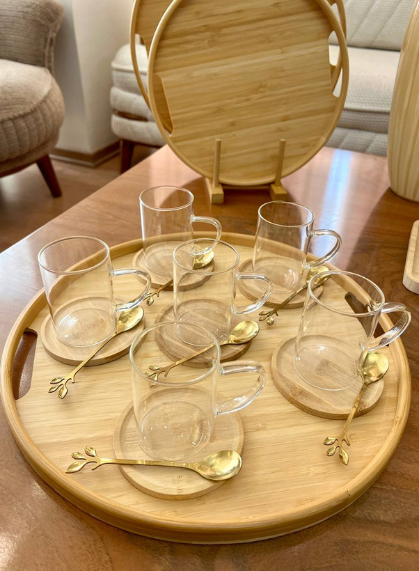 سینی دسته دار بامبو